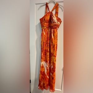 Aidan Maddox orange/gold silk gown - worn once!